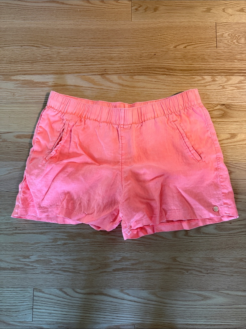 High-Waist Coral Pink Pull-On Women's Shorts